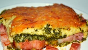 Spanac cu Bacon si Cascaval, la Cuptor